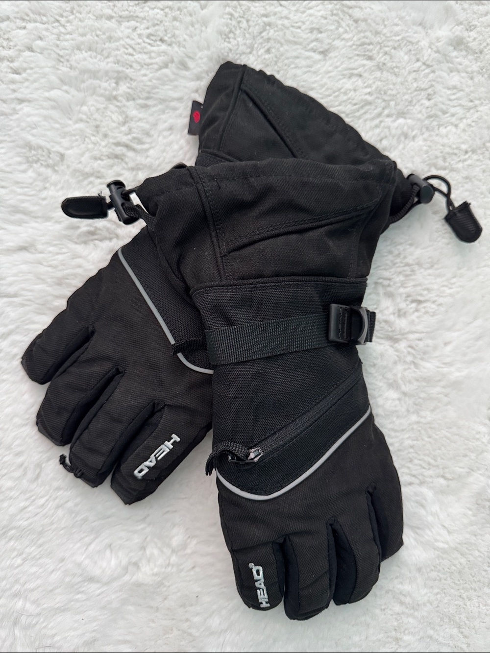 Head Black Ski Gloves with Reflective Trim